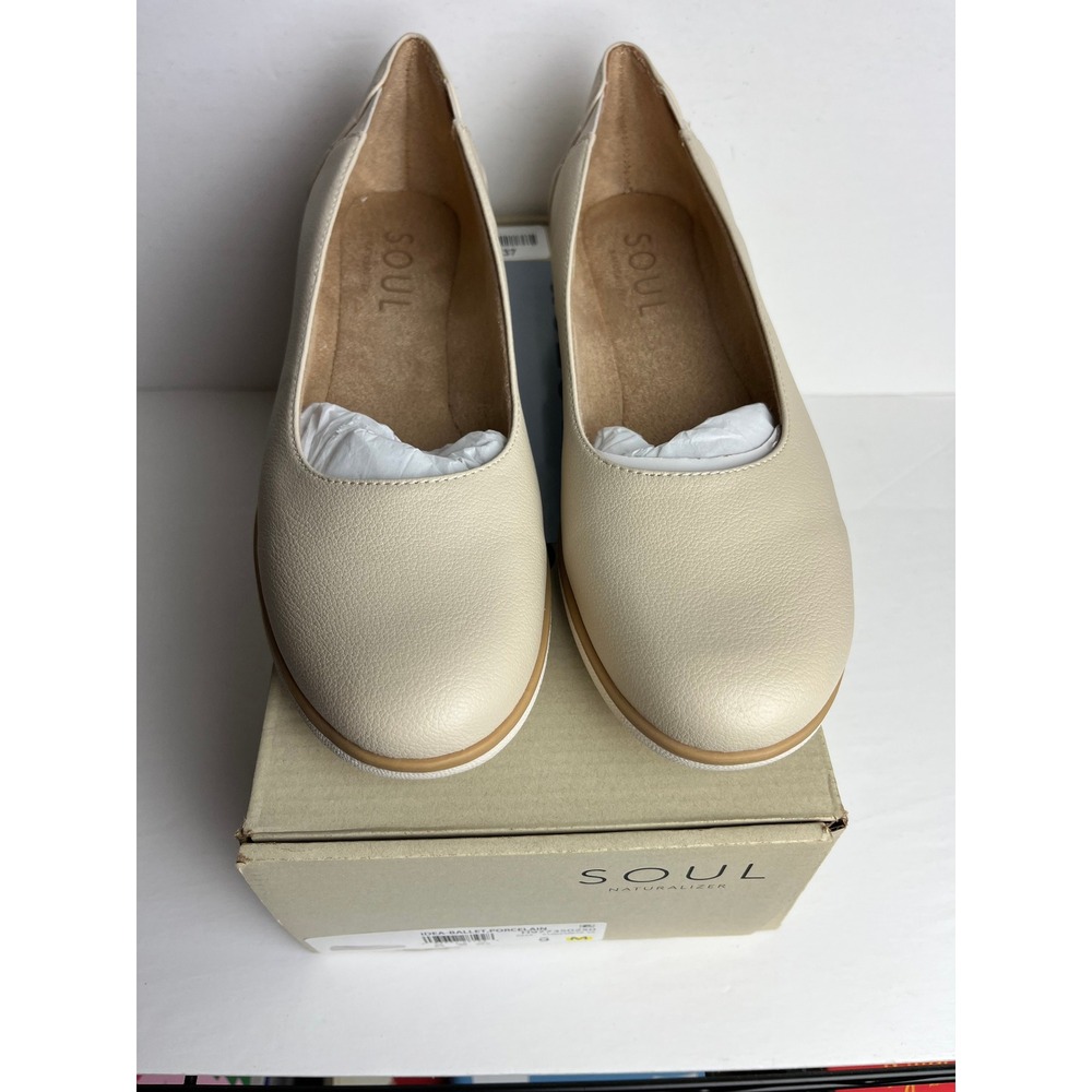 SOUL Naturalizer Idea Ballet Porcelain Leather Flats Shoes Size 9M New